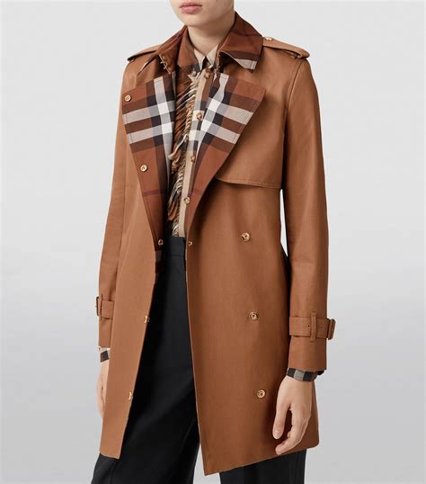 burberry cotton gaverdin lap coat|Long Check Lapel Gabardine Trench Coat in Honey .